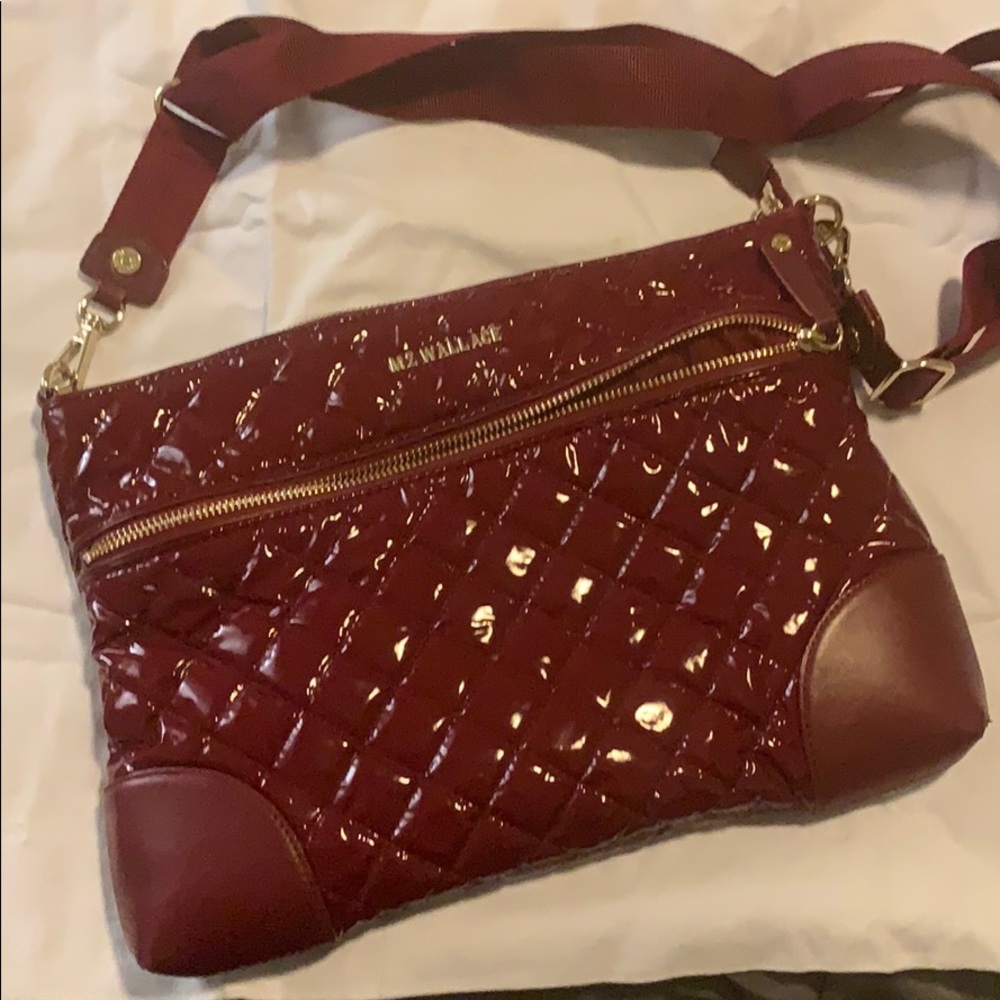 MZ Wallace medium Crosby in cranberry lacquer